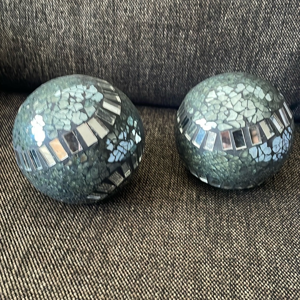 Two Decorative glass balls